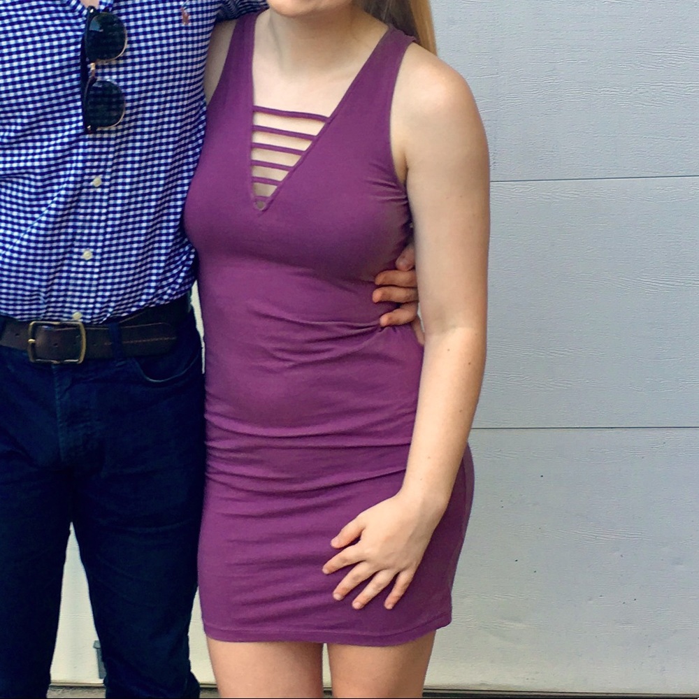 Express Purple Bodycon Dress, Size Small
